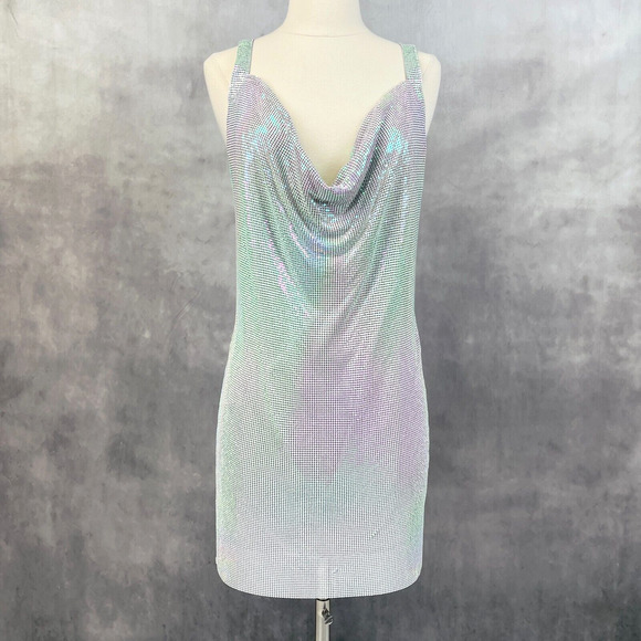 House of Harlow 1960 Dresses & Skirts - House of Harlow 1960 Rhinestone Mini Dress Womens Medium Disco Iridescent Club